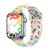 For Apple Watch 46mm / 49mm / 45mm / 44mm Sport Silicone Watch Band(Rainbow)