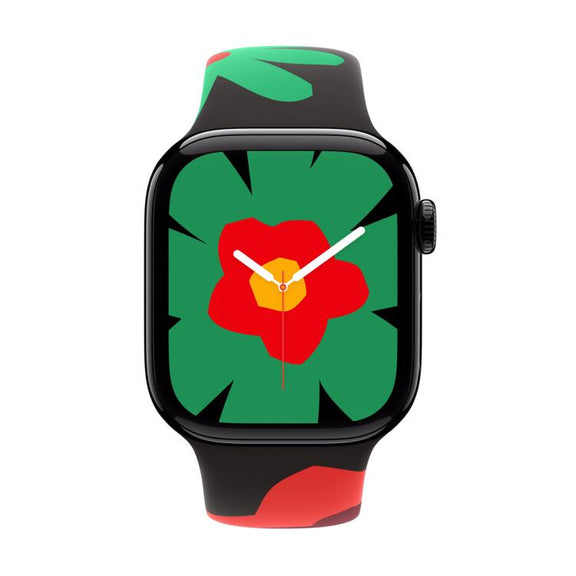 For Apple Watch 42mm / 41mm / 40mm / 38mm Sport Silicone Watch Band(Flower)