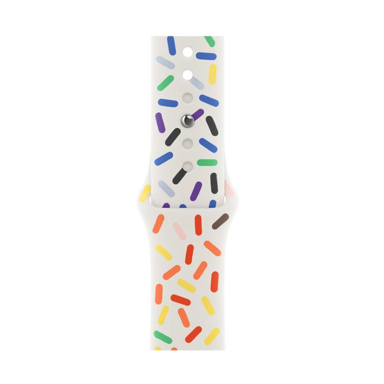 For Apple Watch 42mm / 41mm / 40mm / 38mm Sport Silicone Watch Band(Rainbow)