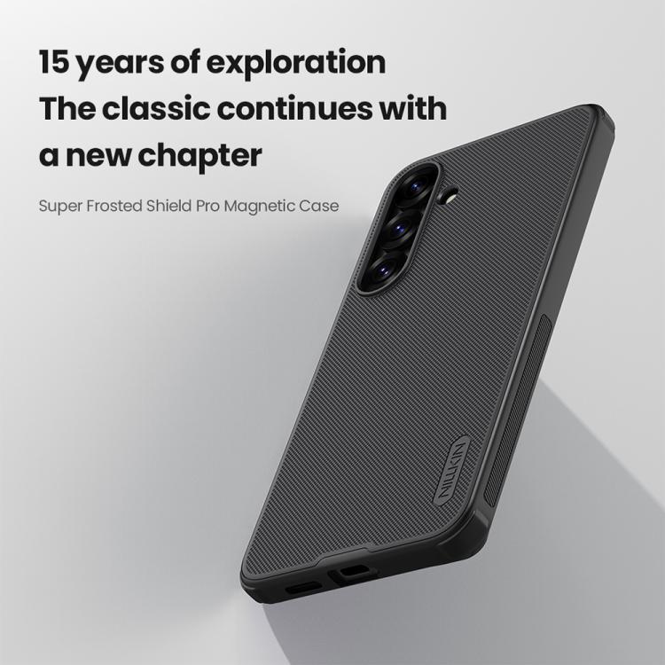 For Samsung Galaxy S25+ 5G NILLKIN Frosted Shield Pro Magnetic Phone Case(Black) - Galaxy S25+ 5G Cases by NILLKIN | Online Shopping South Africa | PMc TechLife | Buy Now Pay Later Mobicred