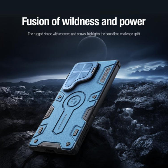 For Samsung Galaxy S25 Ultra 5G NILLKIN Black Rhino Prop MagSafe Magnetic PC Phone Case(Blue)