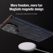 For Samsung Galaxy S25 Ultra 5G NILLKIN Black Rhino Prop MagSafe Magnetic PC Phone Case(Blue)