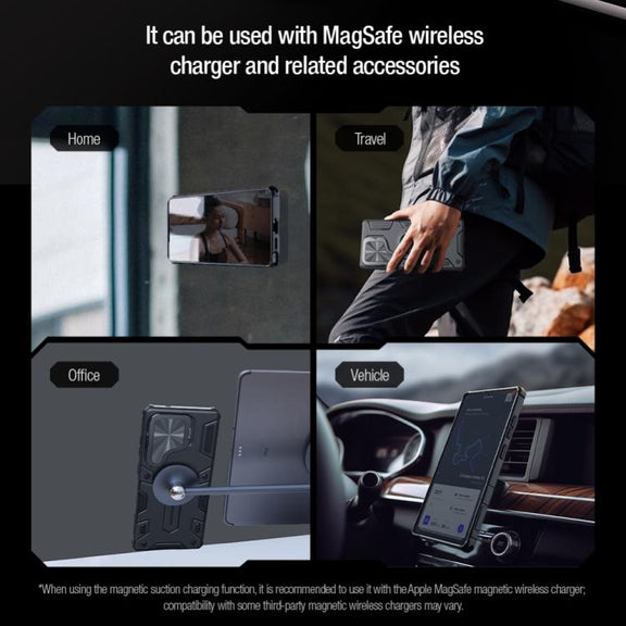 For Samsung Galaxy S25 Ultra 5G NILLKIN Black Rhino Prop MagSafe Magnetic PC Phone Case(Blue)