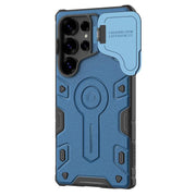 For Samsung Galaxy S25 Ultra 5G NILLKIN Black Rhino Prop MagSafe Magnetic PC Phone Case(Blue)