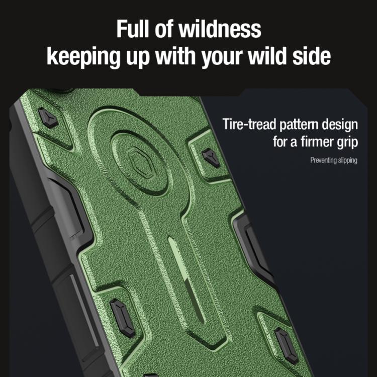 For Samsung Galaxy S25 Ultra 5G NILLKIN Black Rhino Prop PC Phone Case(Green)
