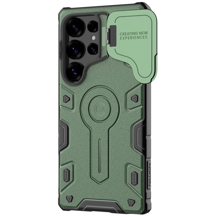 For Samsung Galaxy S25 Ultra 5G NILLKIN Black Rhino Prop PC Phone Case(Green)