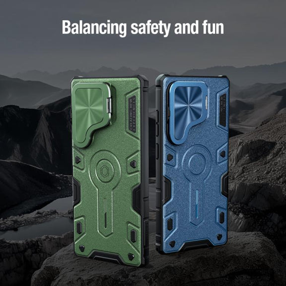 For Samsung Galaxy S25 Ultra 5G NILLKIN Black Rhino Prop PC Phone Case(Green)