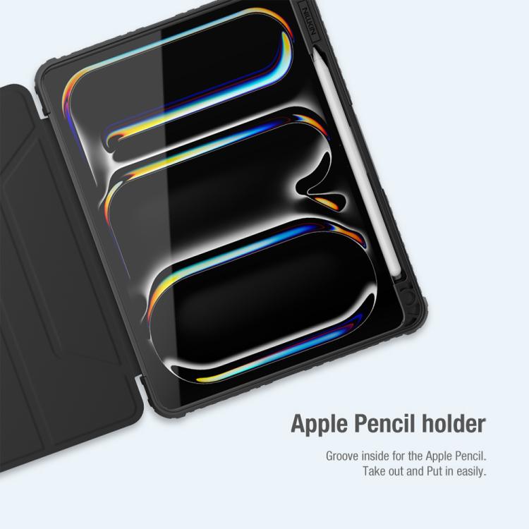 For iPad Air 11 2024 / 2025 NILLKIN Bumper Pro Folding Style Tablet Leather Case(Black)