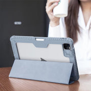 For iPad Air 11 2024 / 2025 NILLKIN Bumper Pro Folding Style Tablet Leather Case(Black)