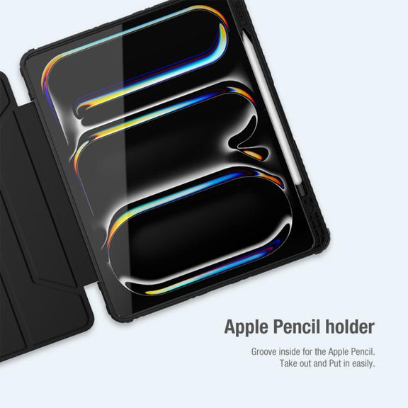 For iPad Air 13 2024 / 2025 NILLKIN Bumper Pro Folding Style Tablet Leather Case(Black)