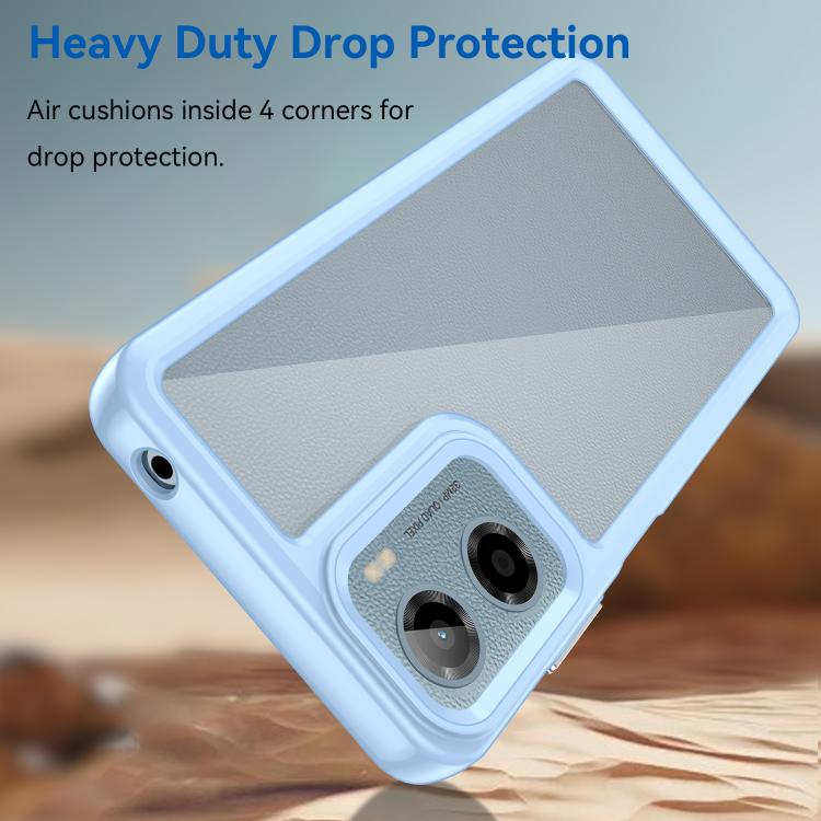 For Motorola Moto E15 Colorful Series Acrylic Hybrid TPU Phone Case(Blue) - free shipping - PMC TechLife - Order now!