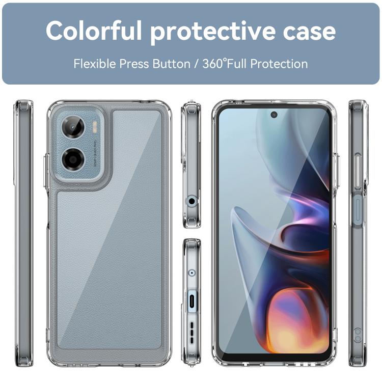 For Motorola Moto E15 Colorful Series Acrylic Hybrid TPU Phone Case(Transparent) - free shipping - PMC TechLife - Order now!