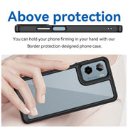 For Motorola Moto G05 Colorful Series Acrylic Hybrid TPU Phone Case(Black)
