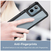 For Motorola Moto G05 Colorful Series Acrylic Hybrid TPU Phone Case(Black)