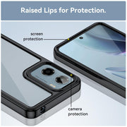 For Motorola Moto G05 Colorful Series Acrylic Hybrid TPU Phone Case(Black)