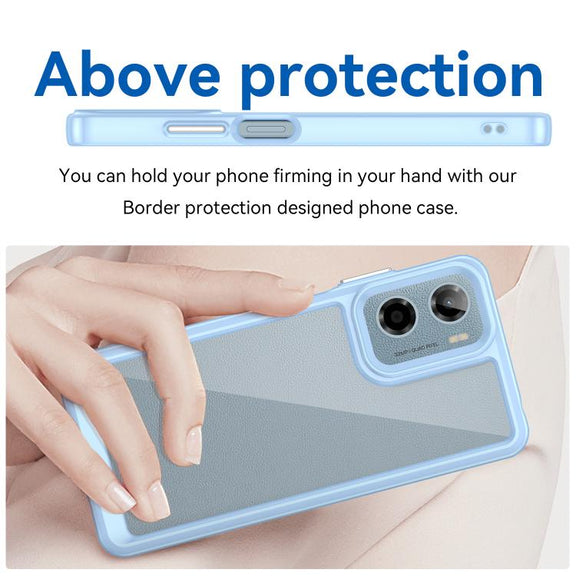 For Motorola Moto G05 Colorful Series Acrylic Hybrid TPU Phone Case(Blue)