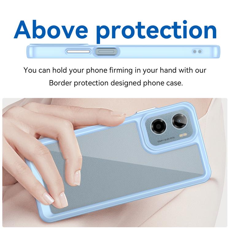 For Motorola Moto G05 Colorful Series Acrylic Hybrid TPU Phone Case(Blue)