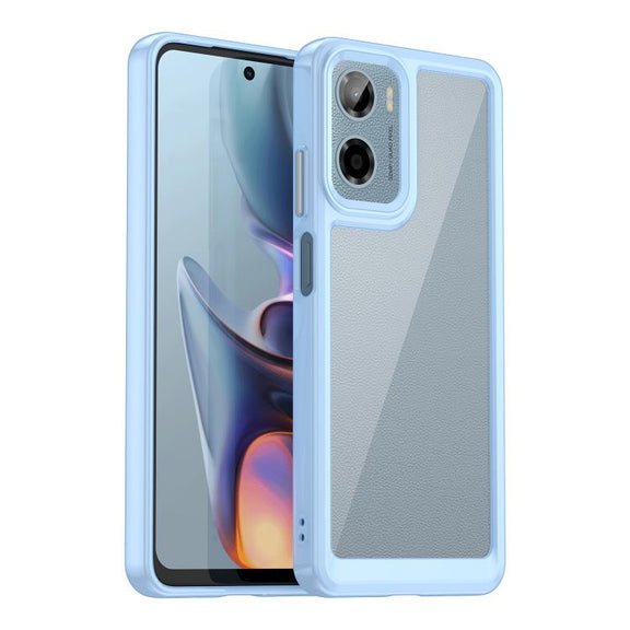 For Motorola Moto G05 Colorful Series Acrylic Hybrid TPU Phone Case(Blue)