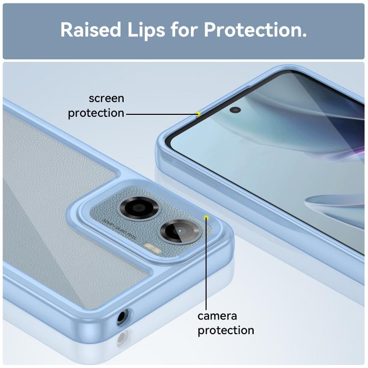 For Motorola Moto G05 Colorful Series Acrylic Hybrid TPU Phone Case(Blue)