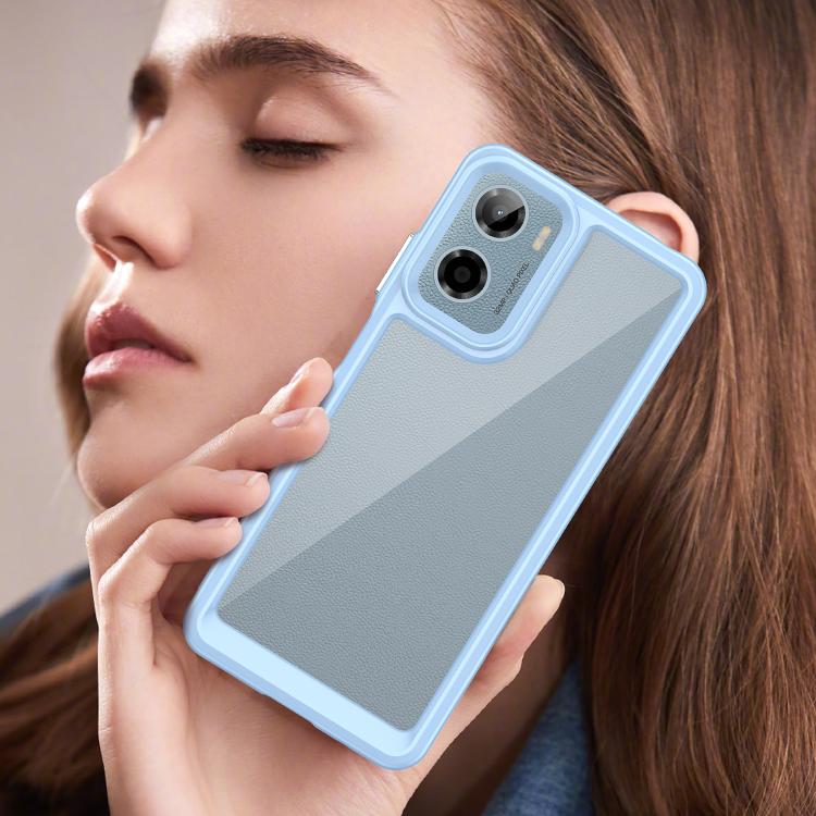 For Motorola Moto G05 Colorful Series Acrylic Hybrid TPU Phone Case(Blue)