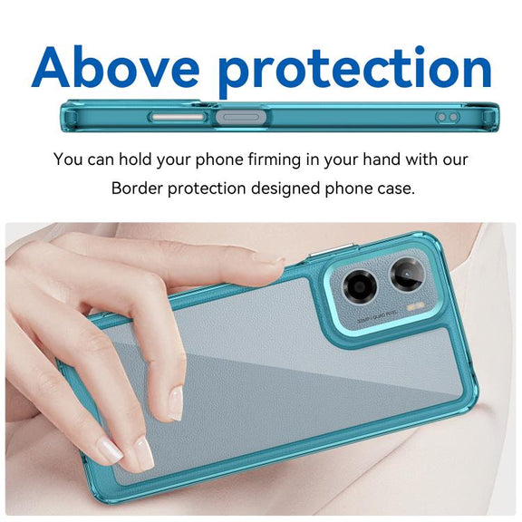 For Motorola Moto G05 Colorful Series Acrylic Hybrid TPU Phone Case(Transparent Blue)