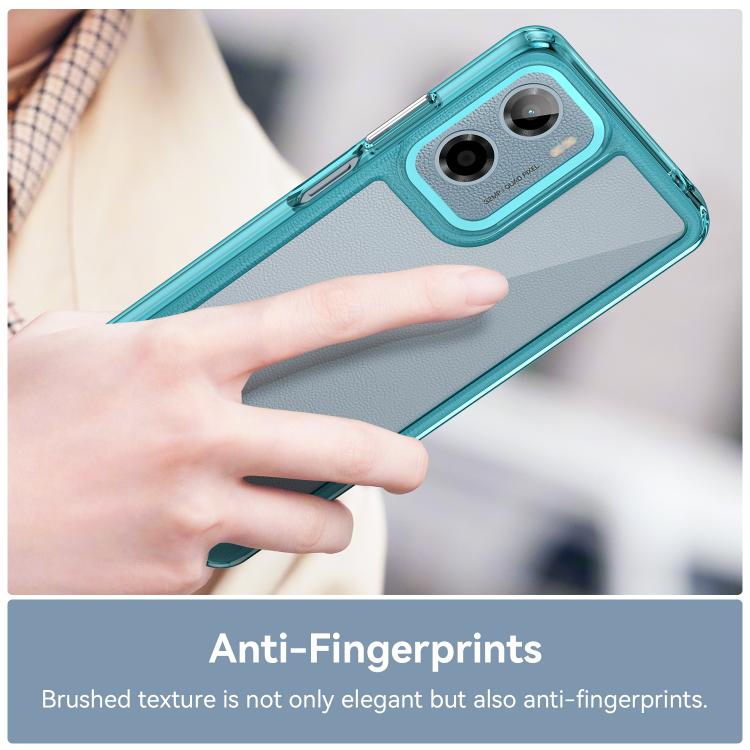 For Motorola Moto G05 Colorful Series Acrylic Hybrid TPU Phone Case(Transparent Blue)