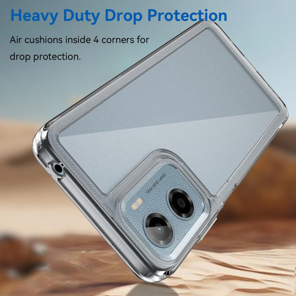 For Motorola Moto G05 Colorful Series Acrylic Hybrid TPU Phone Case(Transparent)