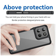 For Motorola Moto G15 Colorful Series Acrylic Hybrid TPU Phone Case(Black)