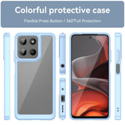 For Motorola Moto G15 Colorful Series Acrylic Hybrid TPU Phone Case(Blue)