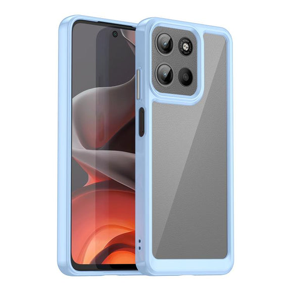 For Motorola Moto G15 Colorful Series Acrylic Hybrid TPU Phone Case(Blue)