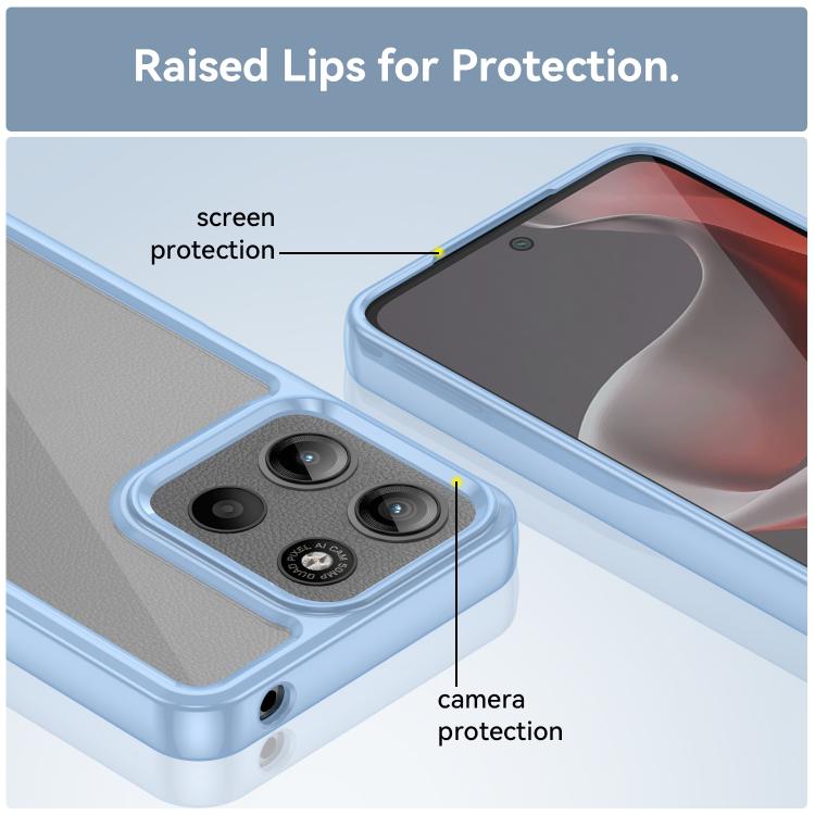For Motorola Moto G15 Colorful Series Acrylic Hybrid TPU Phone Case(Blue)