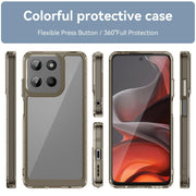 For Motorola Moto G15 Colorful Series Acrylic Hybrid TPU Phone Case(Transparent Grey)