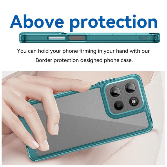 For Motorola Moto G15 Colorful Series Acrylic Hybrid TPU Phone Case(Transparent Blue)