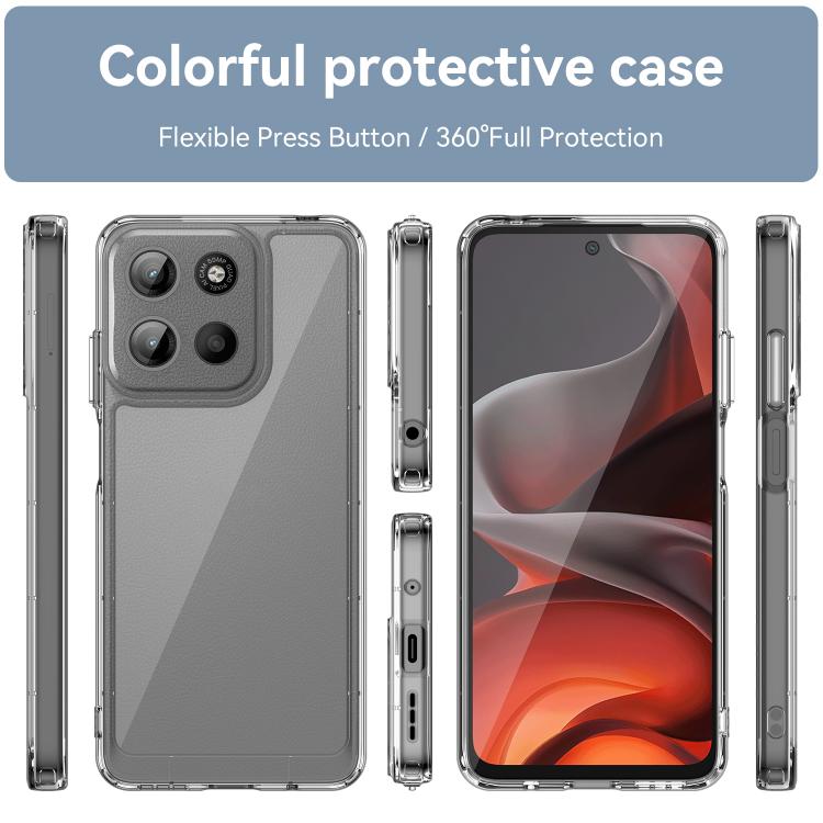 For Motorola Moto G15 Colorful Series Acrylic Hybrid TPU Phone Case(Transparent)