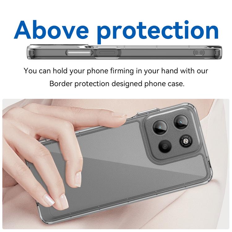 For Motorola Moto G15 Colorful Series Acrylic Hybrid TPU Phone Case(Transparent)