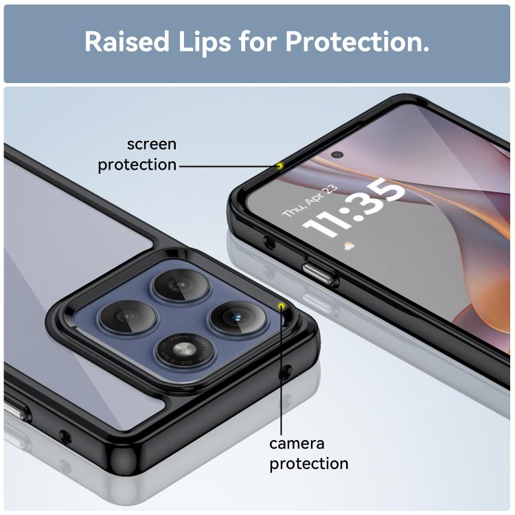 For Motorola Edge 5G 2025 Colorful Series Acrylic Hybrid TPU Phone Case(Black)