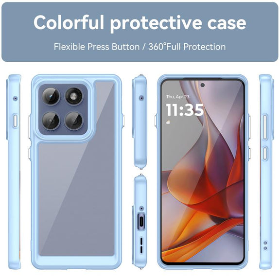 For Motorola Edge 5G 2025 Colorful Series Acrylic Hybrid TPU Phone Case(Blue)