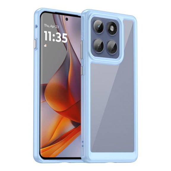 For Motorola Edge 5G 2025 Colorful Series Acrylic Hybrid TPU Phone Case(Blue)
