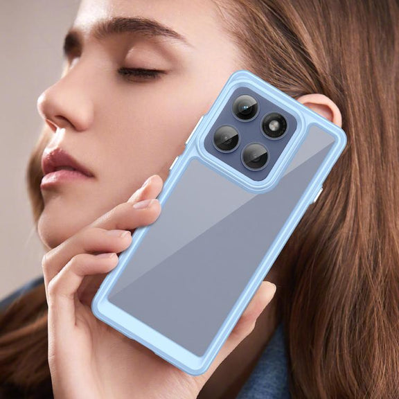For Motorola Edge 5G 2025 Colorful Series Acrylic Hybrid TPU Phone Case(Blue)