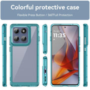 For Motorola Edge 5G 2025 Colorful Series Acrylic Hybrid TPU Phone Case(Transparent Blue)