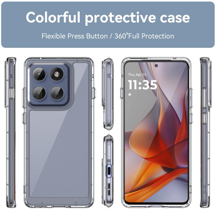 For Motorola Edge 5G 2025 Colorful Series Acrylic Hybrid TPU Phone Case(Transparent)