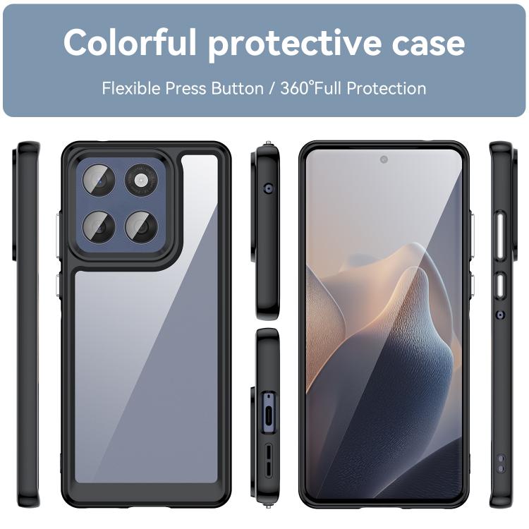 For Motorola Edge 60 Fusion Colorful Series Acrylic Hybrid TPU Phone Case(Black)