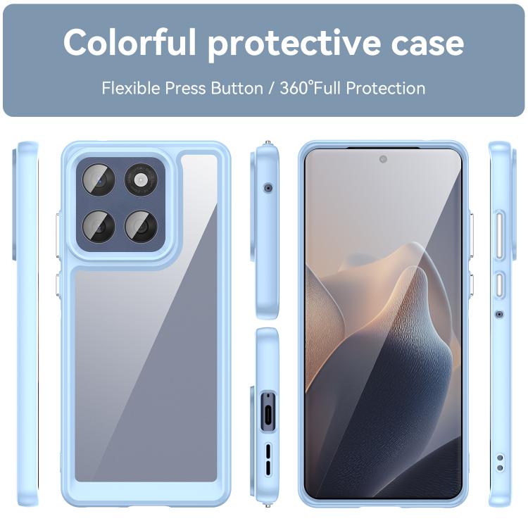 For Motorola Edge 60 Fusion Colorful Series Acrylic Hybrid TPU Phone Case(Blue)
