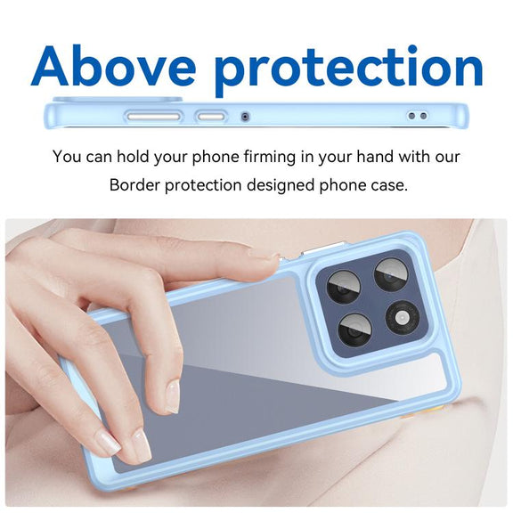 For Motorola Edge 60 Fusion Colorful Series Acrylic Hybrid TPU Phone Case(Blue)