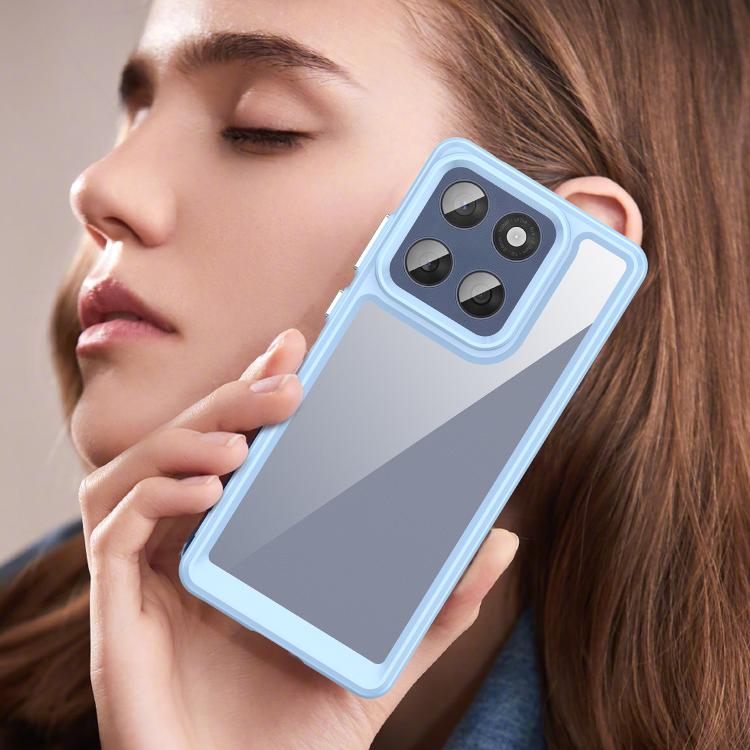 For Motorola Edge 60 Fusion Colorful Series Acrylic Hybrid TPU Phone Case(Blue)