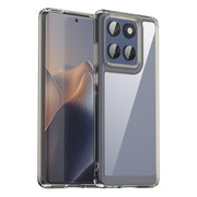 For Motorola Edge 60 Fusion Colorful Series Acrylic Hybrid TPU Phone Case(Transparent Grey)