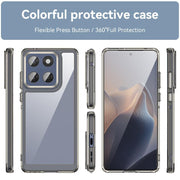 For Motorola Edge 60 Fusion Colorful Series Acrylic Hybrid TPU Phone Case(Transparent Grey)