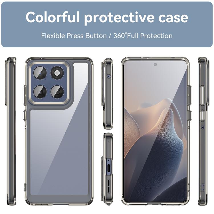 For Motorola Edge 60 Fusion Colorful Series Acrylic Hybrid TPU Phone Case(Transparent Grey)