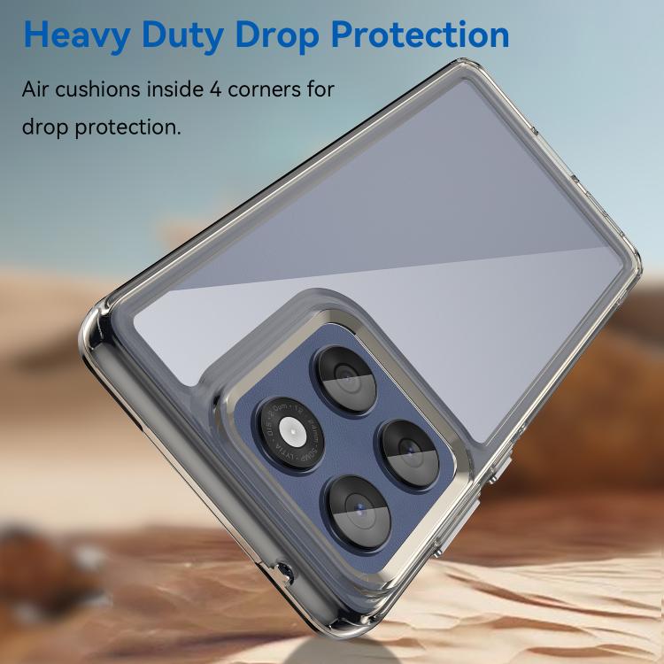 For Motorola Edge 60 Fusion Colorful Series Acrylic Hybrid TPU Phone Case(Transparent Grey)