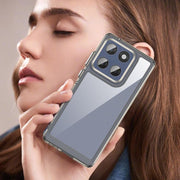 For Motorola Edge 60 Fusion Colorful Series Acrylic Hybrid TPU Phone Case(Transparent Grey)